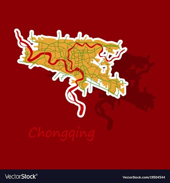 Chongqing city map simple flat concept for vector image