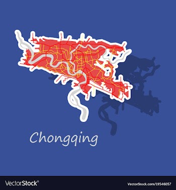 Chongqing city map simple flat concept for vector image
