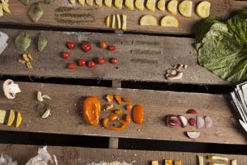 Chopped Assorted Vegetables and Spices