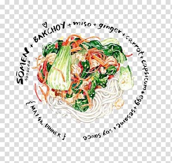 Chow mein Fried noodles Chinese noodles Pasta Su014dmen, Watercolor Vegetable Side transparent background PNG clipart