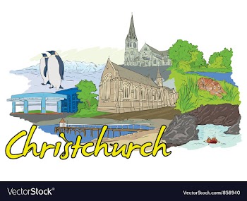 Christchurch doodles vector image