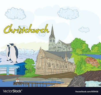 Christchurch doodles vector image
