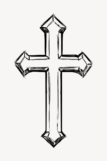 Christian cross drawing, religious symbol | Free PSD - rawpixel