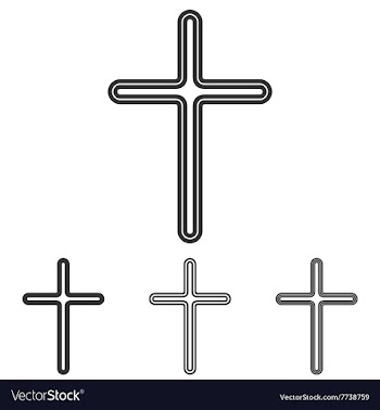 Christian cross logo design set vector image