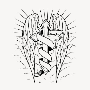Christian cross wings clipart, religious | Free Vector - rawpixel