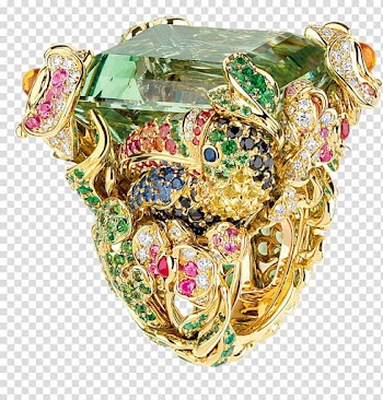 Christian Dior SE Jewellery Gemstone Earring, Emerald ring transparent background PNG clipart