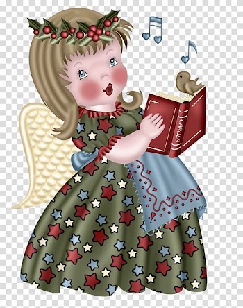 Christmas Angel , Happy Singing transparent background PNG clipart