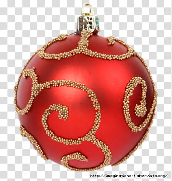 Christmas Atmosphere, red and gold glitter bauble transparent background PNG clipart