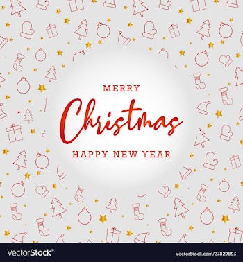 Christmas background pattern with greeting text vector image