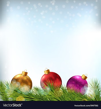 Christmas background with bauble vector image