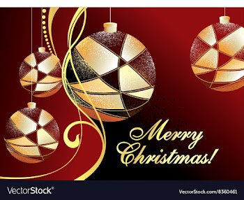 Christmas Background with Baubles vector image