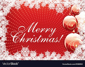 Christmas Background with Baubles vector image