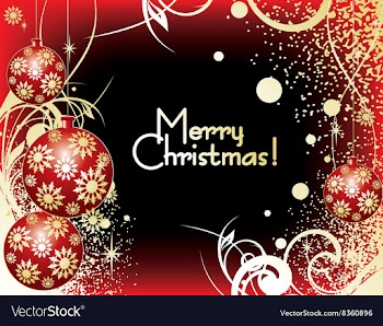 Christmas Background with Baubles vector image