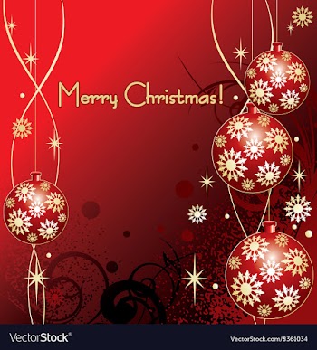 Christmas Background with Baubles vector image