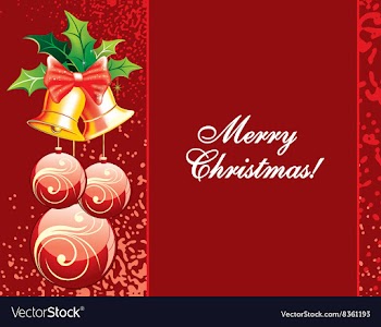Christmas Background with Baubles vector image