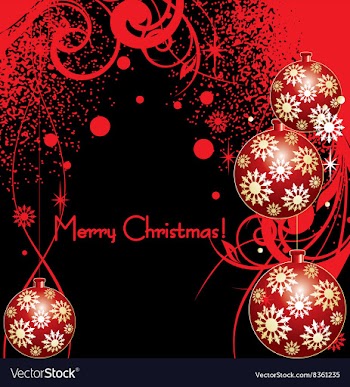 Christmas Background with Baubles vector image