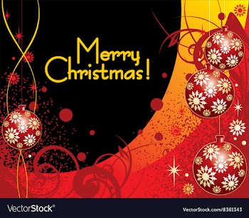 Christmas Background with Baubles vector image