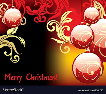 Christmas Background with Baubles vector image