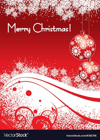 Christmas Background with Baubles vector image