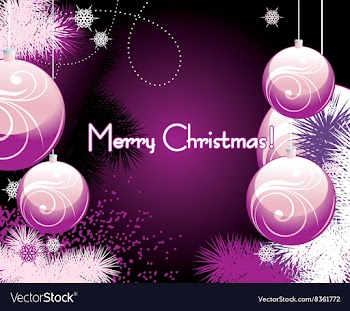 Christmas Background with Baubles vector image