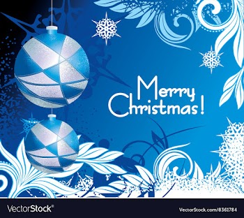 Christmas Background with Baubles vector image
