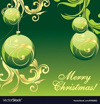 Christmas Background with Baubles vector image