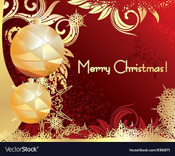 Christmas Background with Baubles vector image
