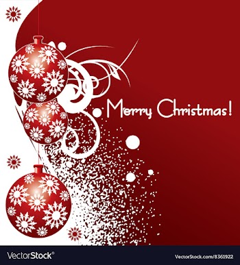 Christmas Background with Baubles vector image