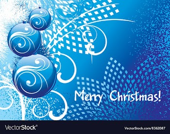 Christmas Background with Baubles vector image