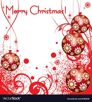 Christmas Background with Baubles vector image
