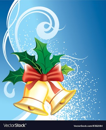 Christmas Background with Bells vector image