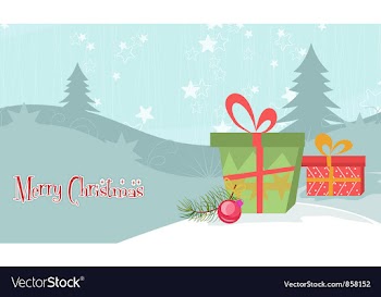 Christmas background with presents vector image