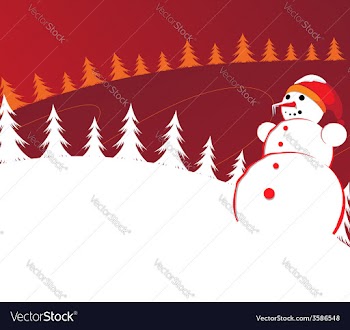 Christmas background with Snowman vector image