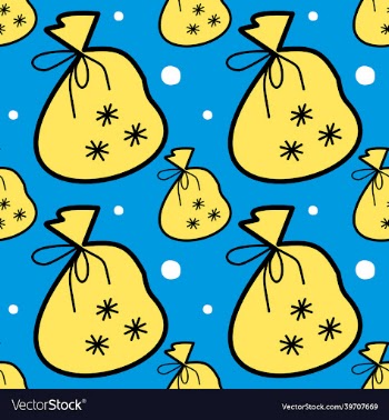 christmas bag with gifts - seamless background