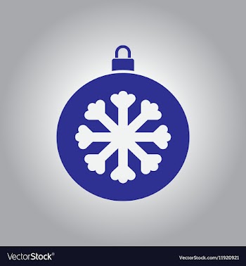 Christmas ball and snowflake vector image