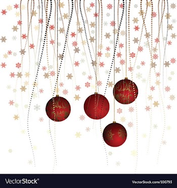  					Christmas ball with curly ribbon vector image														