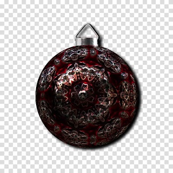 Christmas Balls Collection, black and red bauble transparent background PNG clipart