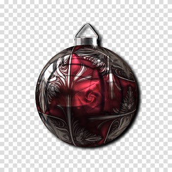 Christmas Balls Collection, red and silver bauble transparent background PNG clipart