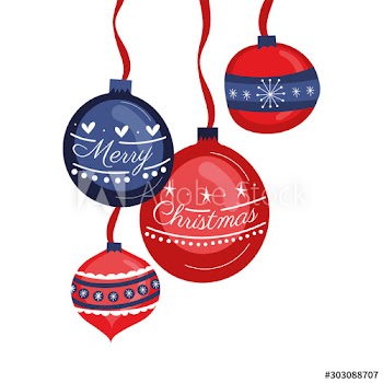christmas balls hanging decorative icons