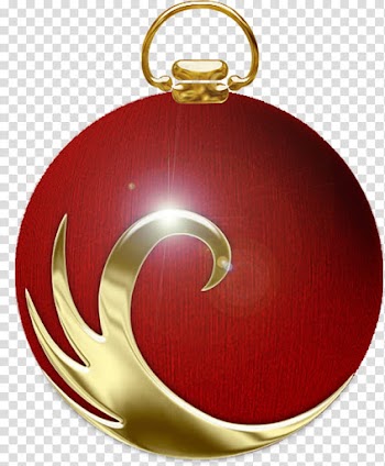 Christmas balls, red and gold bauble illustration transparent background PNG clipart