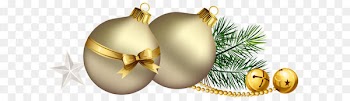 Christmas Balls with Pine Branch and Star Clipart 