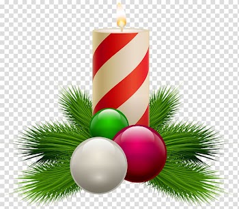 Christmas baubles and candle , Candle Christmas , Christmas White Candle transparent background PNG clipart