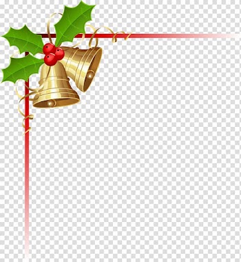 Christmas Bell, Yellow bell frame transparent background PNG clipart