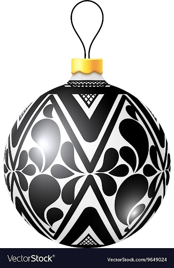 Christmas black and white ball on white background vector image
