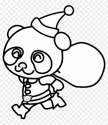 Christmas Black And White Black And White Christmas - Free Panda Coloring Page Printable
