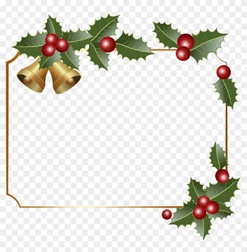 Christmas Border Decor With Bells Png Clipart Image - Christmas Border Decor With Bells Png Clipart Image
