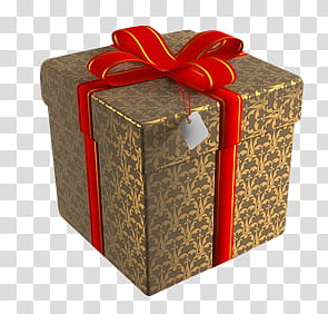 CHRISTMAS, brown and black gift box transparent background PNG clipart