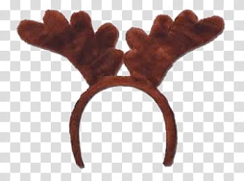 Christmas, brown moose headband transparent background PNG clipart