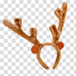 Christmas, brown moose headband transparent background PNG clipart