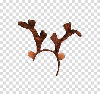 Christmas, brown reindeer headband transparent background PNG clipart